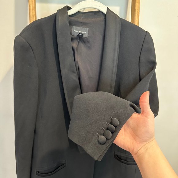 Club Monaco Woman's Tuxedo Black Blazer | Size 12 - Picture 6 of 7